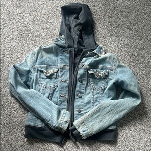 Women's Blue Denim Jean Jacket with Hood